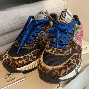 Golden Goose Running Sole Glitter Sneakers